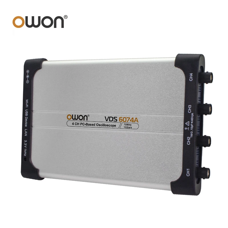 OWON VDS6074A VDS6104A 14-битный Цифровой Осциллограф Virtual PC с пропускной способностью 1GSa/S 100 МГц 4-канальные Портативные USB-осциллографы Изображение 1