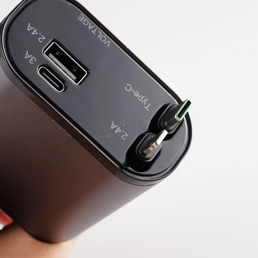 100 Вт 4 В 1 Выдвижное Автомобильное Зарядное Устройство USB Type C Кабель Для iPhone Samsung Шнур Быстрой Зарядки Адаптер Прикуривателя Изображение 3