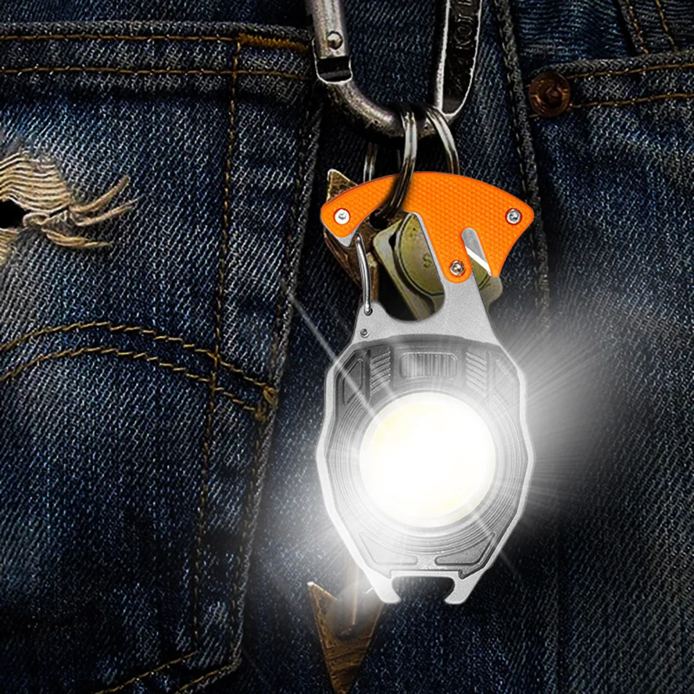 Мини COB светодиодный фонарик Карманный фонарик USB Перезаряжаемый Брелок Световая Отвертка Аварийный Ключ для выживания Молоток Рабочая Лампа Изображение 2