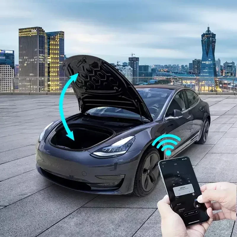 Электрическая Система Подъема Передней двери Багажника Автомобиля с Электроприводом Модифицирована для Tesla Model 3 2016-2023 Автоматическое Управление Приложением Power APP Anti-Pinch Изображение 1