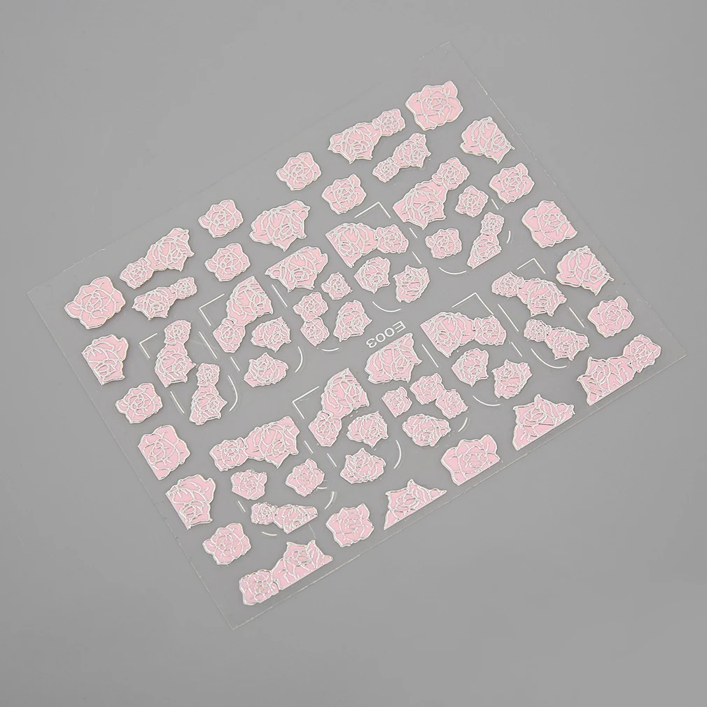 12 Стилей 3D Наклейки Для Ногтей С Тиснением Розовые Цветы Дизайн Ногтей Наклейка Советы Наклейки Лист Маникюрный Инструмент Изображение 2