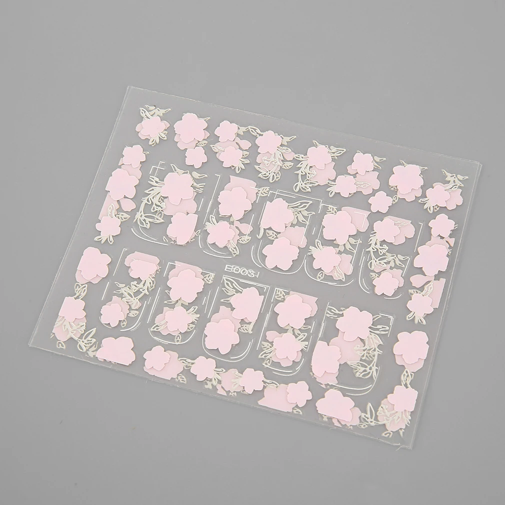 12 Стилей 3D Наклейки Для Ногтей С Тиснением Розовые Цветы Дизайн Ногтей Наклейка Советы Наклейки Лист Маникюрный Инструмент Изображение 4