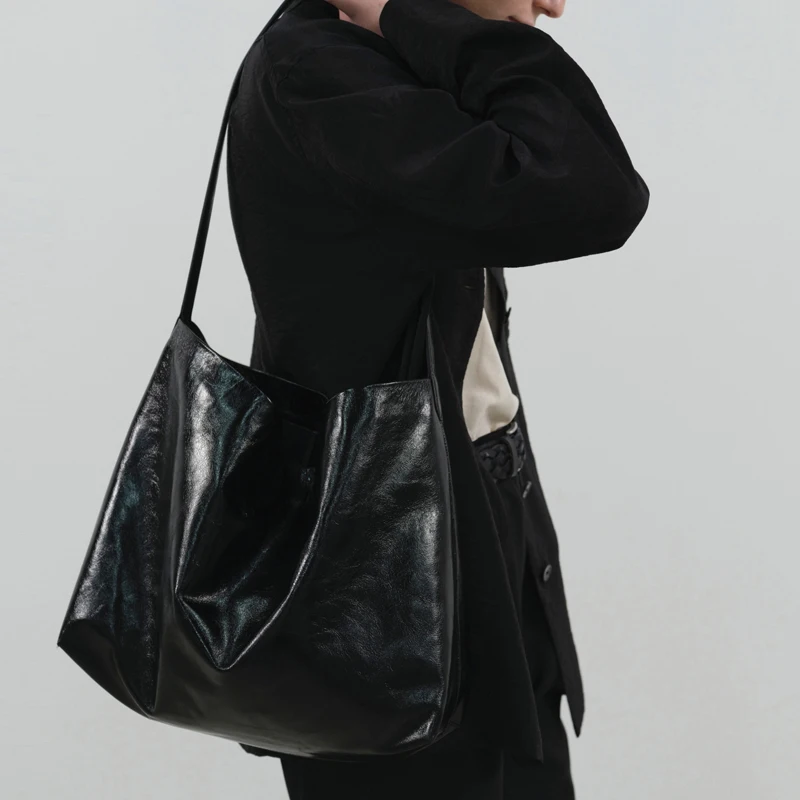 Женская сумка MEDIOW, роскошные дизайнерские сумки и сумки через плечо, ретро-искусственная кожа, блестящие масляно-восковые сумки через плечо большой емкости Изображение 5