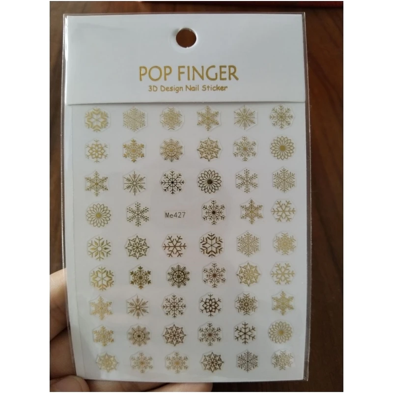 1 шт. наклейка для дизайна ногтей, Зимние Лазерные Красочные Рождественские Снежинки, клей для ногтей, наклейки для маникюра, украшение для красоты кончиков ногтей. Изображение 3