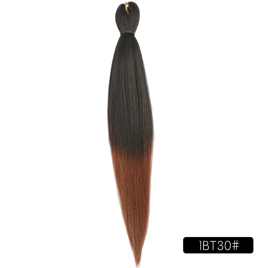 Similler 26 дюймов Легкое синтетическое плетение волос, предварительно растянутые прямые волосы цвета Яки, цвет омбре, гигантские косички для волос Изображение 2