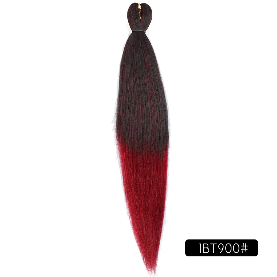 Similler 26 дюймов Легкое синтетическое плетение волос, предварительно растянутые прямые волосы цвета Яки, цвет омбре, гигантские косички для волос Изображение 3