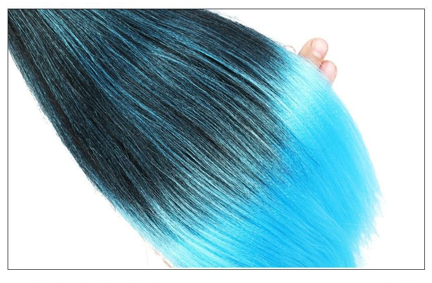 Similler 26 дюймов Легкое синтетическое плетение волос, предварительно растянутые прямые волосы цвета Яки, цвет омбре, гигантские косички для волос Изображение 5