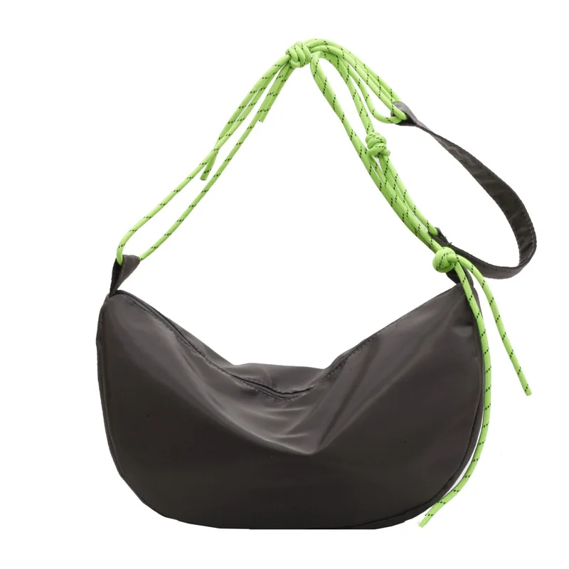 Новые сумки через плечо из нейлоновой ткани, винтажная однотонная сумка-бродяга, повседневная диагональная сумка большой емкости, модная Универсальная женская сумка Изображение 5
