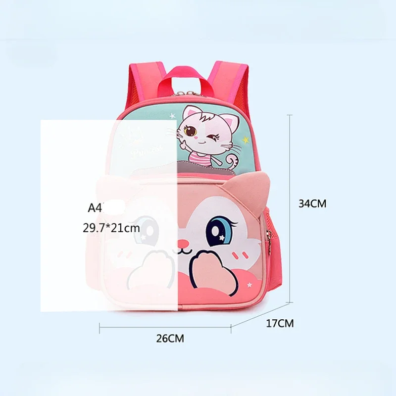Новый детский мультяшный рюкзак, симпатичный школьный рюкзак для детского сада контрастного цвета, легкий рюкзак для хранения на открытом воздухе Изображение 1