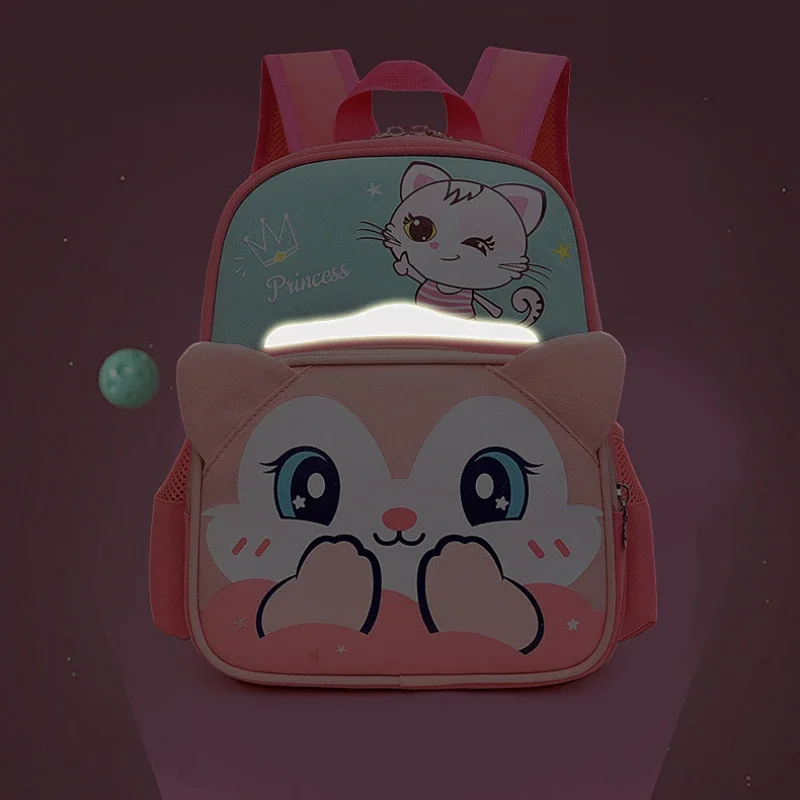 Новый детский мультяшный рюкзак, симпатичный школьный рюкзак для детского сада контрастного цвета, легкий рюкзак для хранения на открытом воздухе Изображение 3