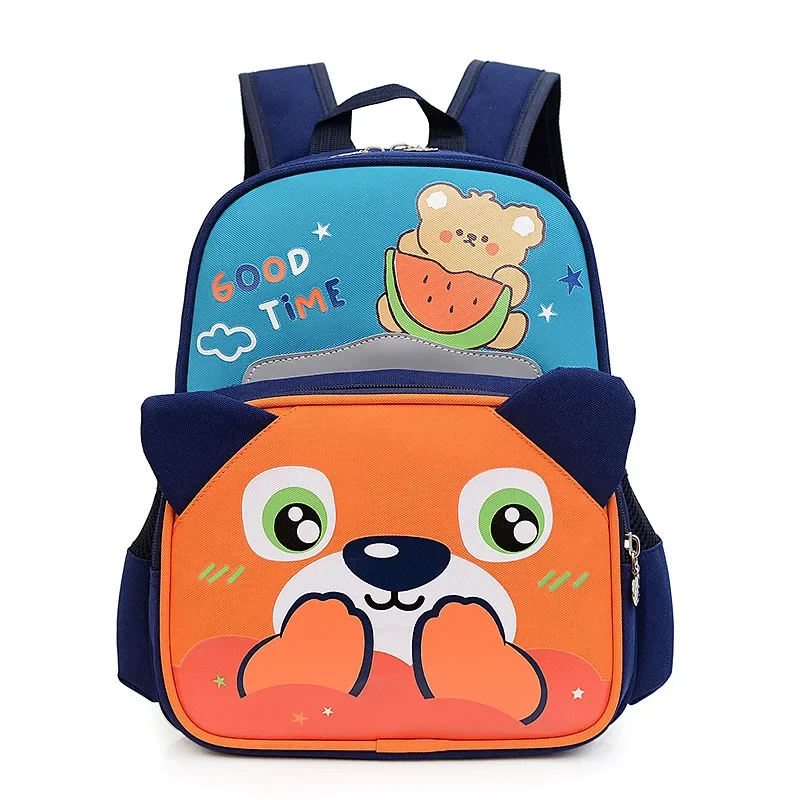 Новый детский мультяшный рюкзак, симпатичный школьный рюкзак для детского сада контрастного цвета, легкий рюкзак для хранения на открытом воздухе Изображение 5