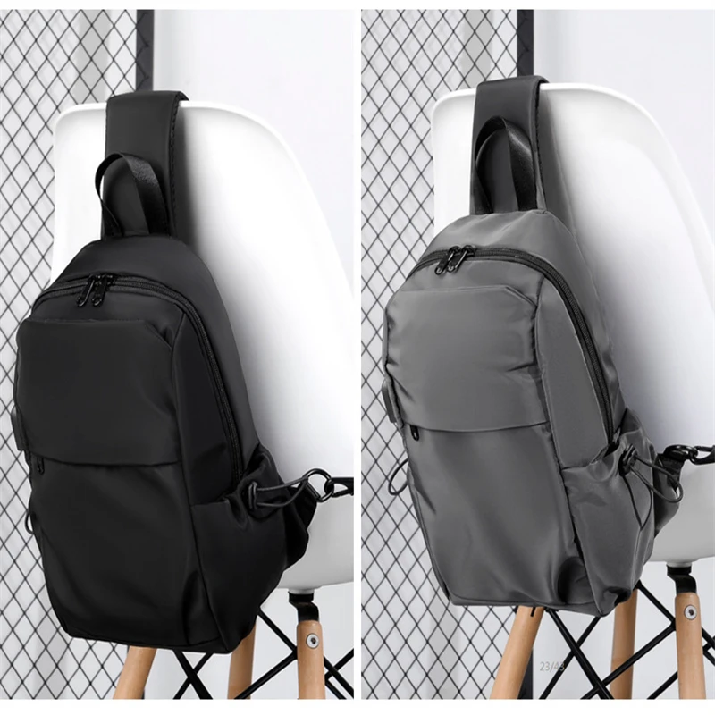 Дорожная сумка через плечо, водонепроницаемая, с USB-зарядкой, нейтральные сумки через плечо, школьные мужские повседневные спортивные сумки на грудь Изображение 5