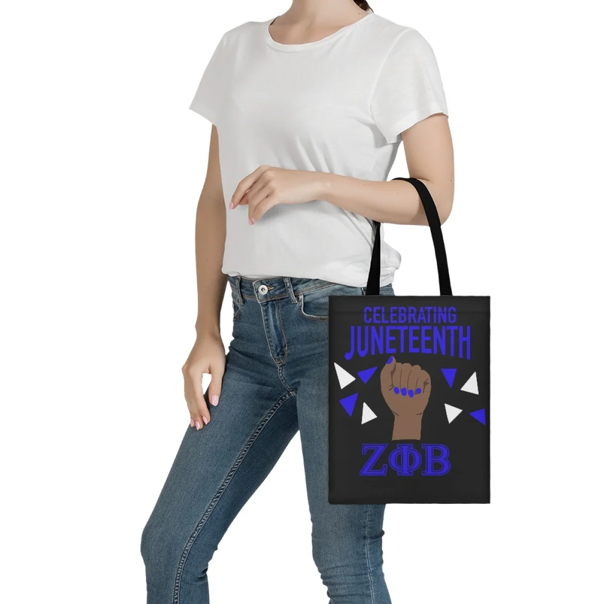 FORUDESIGNS/ Женская сумка Zeta Phi Beta, Модные Дорожные Сумки для хранения покупок, Прозрачная Пляжная сумка, Органайзер для сумок большой емкости Изображение 4