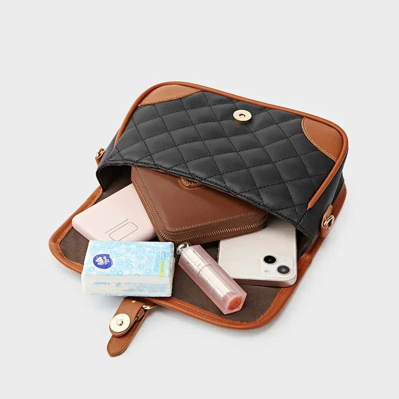 Женская сумка через плечо из новой искусственной кожи с популярной пряжкой, простая и универсальная сумка-мессенджер на одно плечо в стиле ретро, маленькая повседневная сумка Изображение 4