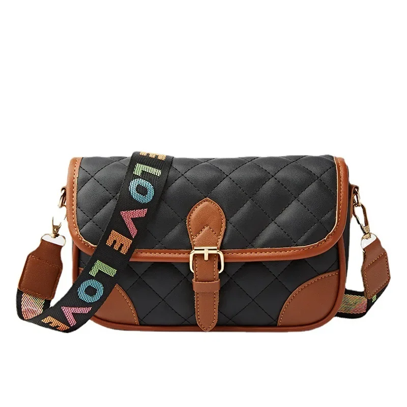 Женская сумка через плечо из новой искусственной кожи с популярной пряжкой, простая и универсальная сумка-мессенджер на одно плечо в стиле ретро, маленькая повседневная сумка Изображение 5