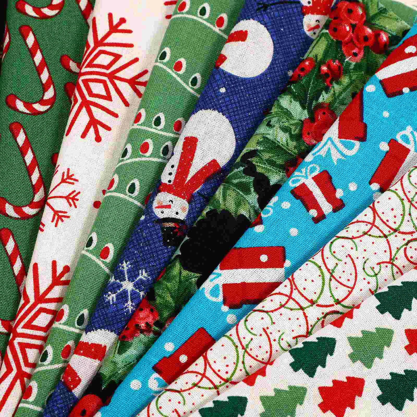 10 Листов рождественской ткани Group Head Из хлопчатобумажной ткани с мелким цветочным рисунком, принадлежности для пэчворка, Шитье своими РУКАМИ Изображение 5