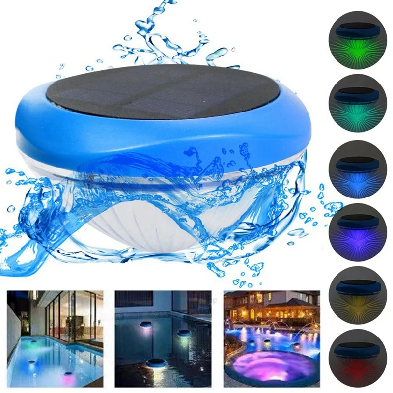 2 ШТ. солнечных плавающих светильников для бассейна, водонепроницаемых RGB-изменяющих цвет плавающих светильников для бассейна, пруда, спа, гидромассажной ванны Изображение 4