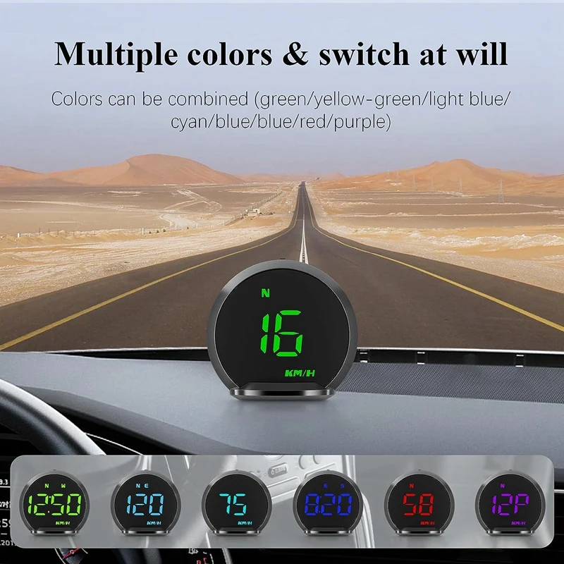 Головной дисплей Высококачественный головной дисплей G13 Автомобильный GPS HUD спидометр цифровые часы HD головной универсальный Изображение 5