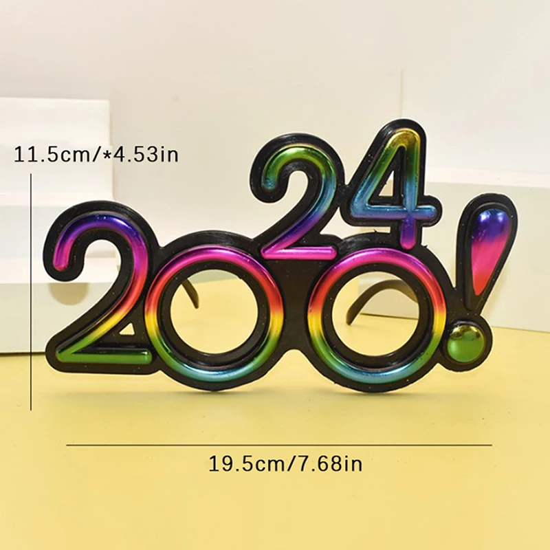 Счастливого Нового Года Украшения Для Дома 2024 Новогодняя Вечеринка Очки Реквизит Для Фотосъемки Взрослых Детей Забавные Очки С Цифрами Изображение 5