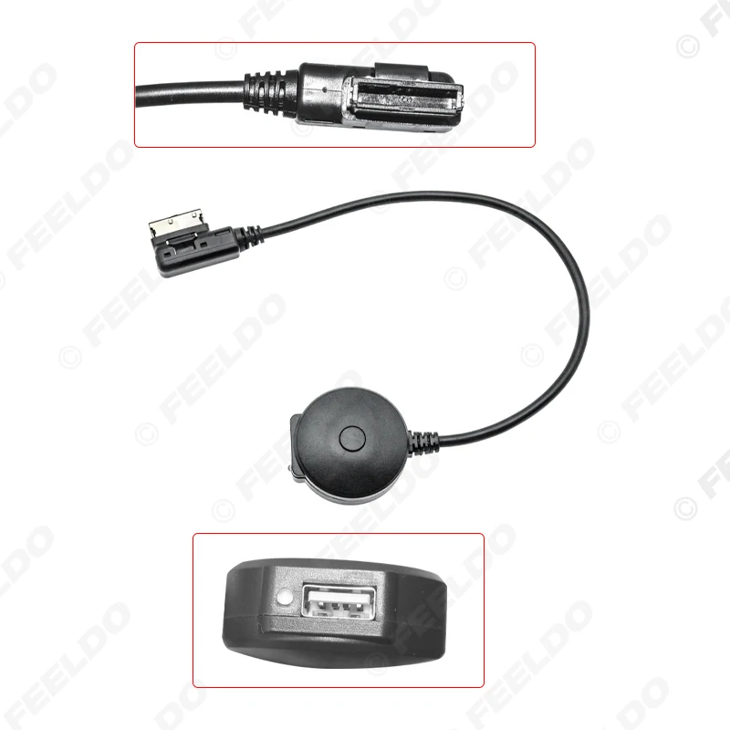 FEELDO Авто Радио Медиа AUX Bluetooth USB Кабель-Адаптер Для Audi AMI Q5 A5 A7 S5 Q7 A6L A8L A4L Интерфейс Изображение 1